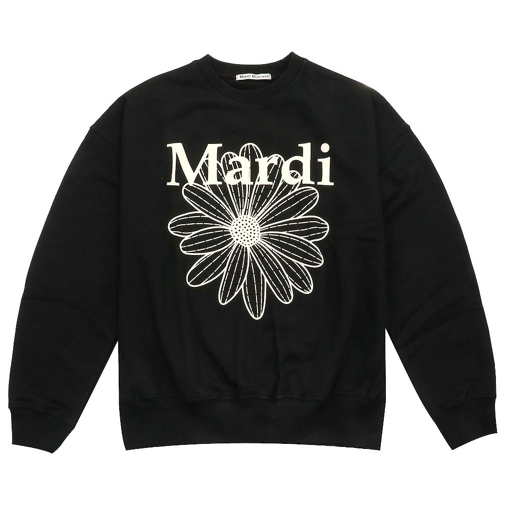 SWEATSHIRT FLOWERMARDI BLACK CREAM 長袖 レディース 韓国 ファッション アパレル