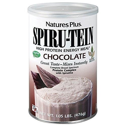 植物性成分配合 Natures Plus - Chocolate SPIRU-TEIN Shake, 2.1 lbs.