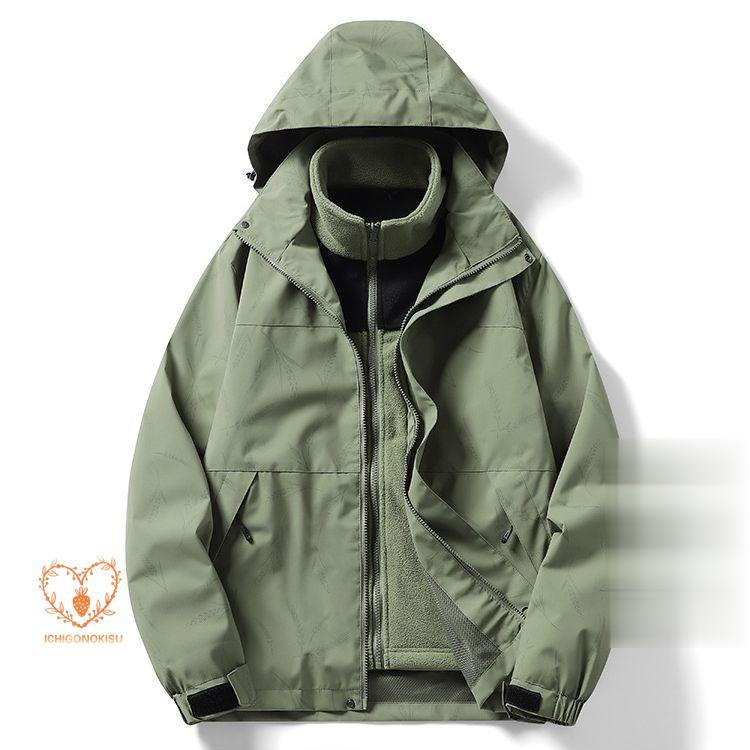 マウンテンパーカー メンズ レディース 50代 登山服 防風 裏ボア 冬 フード脱着可 防寒 3way フリース 切り替え 迷彩 ライナー付き 取り外し可能 撥水 秋冬 秋服