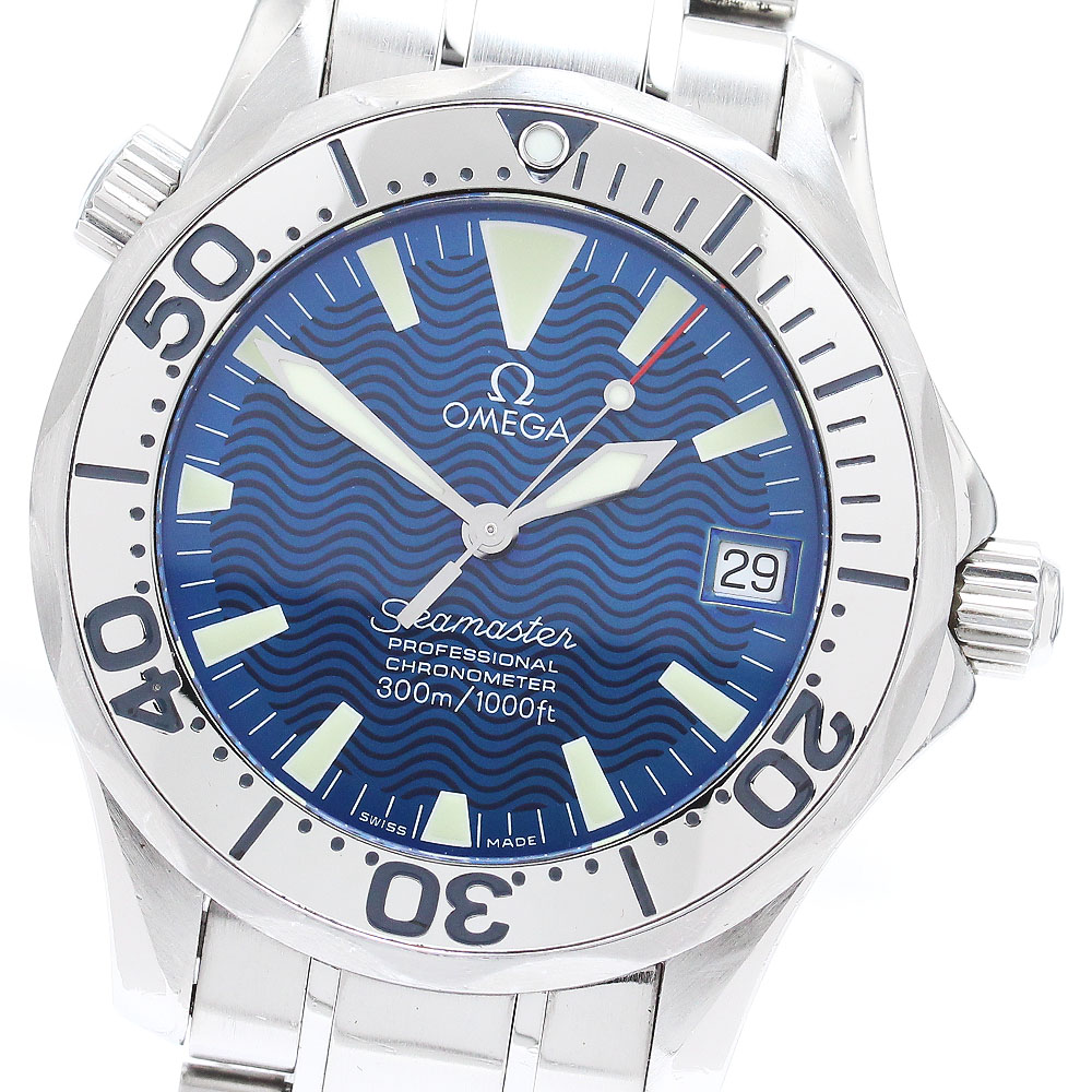 オメガ OMEGA 2253.80 シーマスター300 デイト 自動巻き ボーイズ 保証書付き_868662【中古】