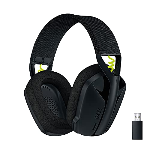 Logicool G ゲーミングヘッドセット G435BK ゲーミング ワイヤレス ヘッドセット 軽量 165g LIGHTSPEED Bluetooth マイク付き 充電 18時間連続使用可能 ヘッ