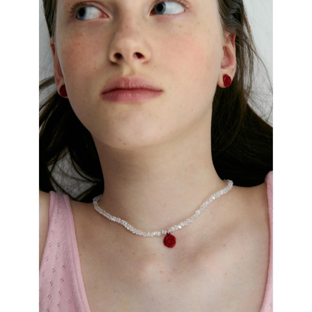 VINTAGE HOLLYWOOD Crystal Rose Necklace VH2435NE001M