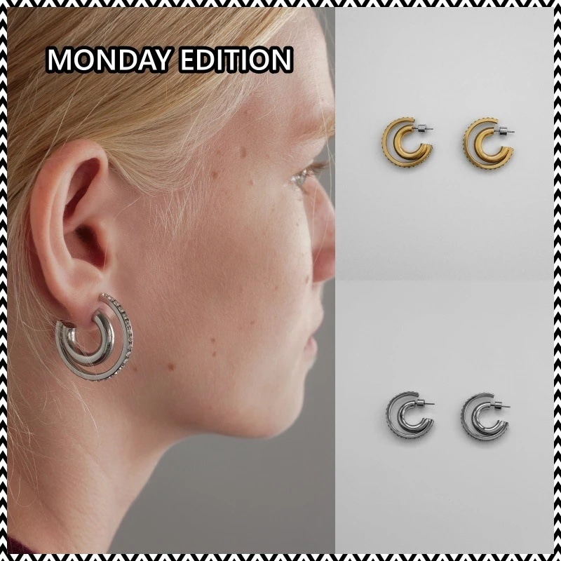 MONDAY EDITION Crystalline Hoop Earrings - Small