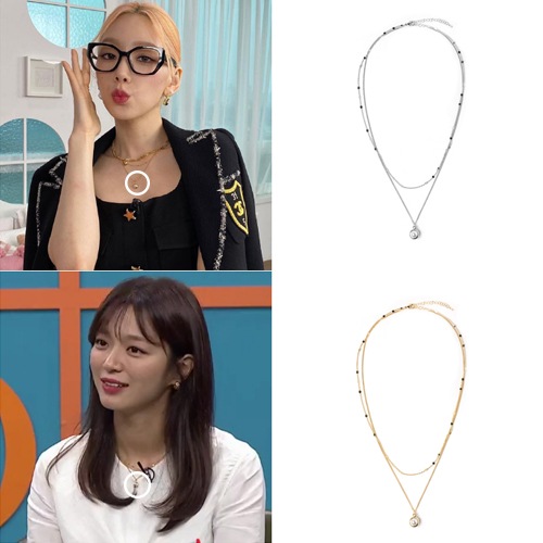 [少女時代テヨン着用ネックレス] pearl clip layered necklace 韓国人気アイドルアクセサリー 韓国ファッションジュエリー 女性アクセサリー SNSで人気