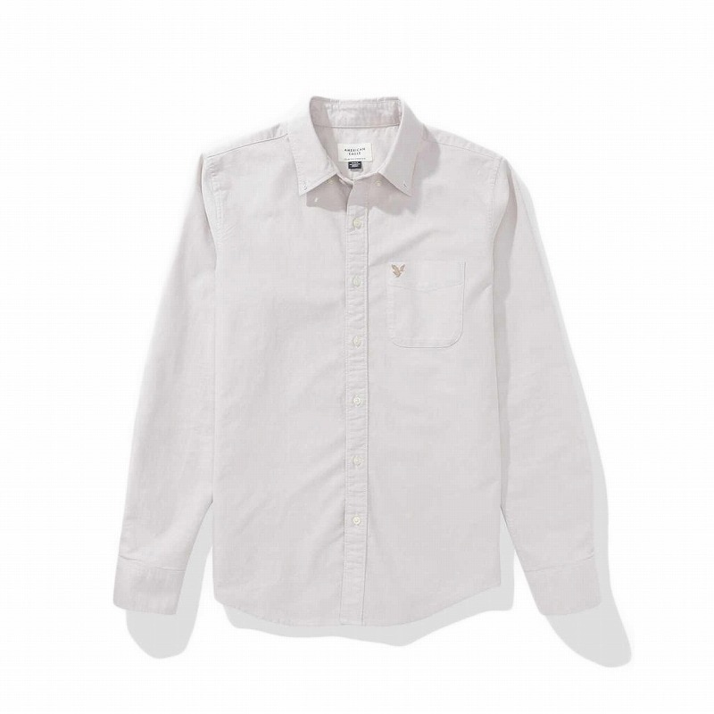 メンズ クラシックフィット 長袖 オックスフォード シャツ タン