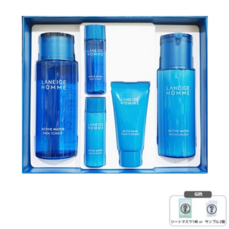 オム アクティブ ウォーター 2点セット(トナー180mL+モイスチャライザー125mL) / メンズ基礎化粧品セット 保湿スキンケア 潤いチャージ 鎮静ケア ギフト用コスメ