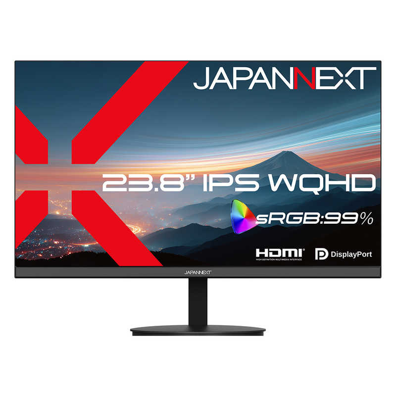 IPSパネル搭載 液晶モニター HDMI DisplayPort sRGB 99％ HDR ［23.8型 / WQHD(2560×1440) / ワイド / 75Hz］　JN-IPS238Q