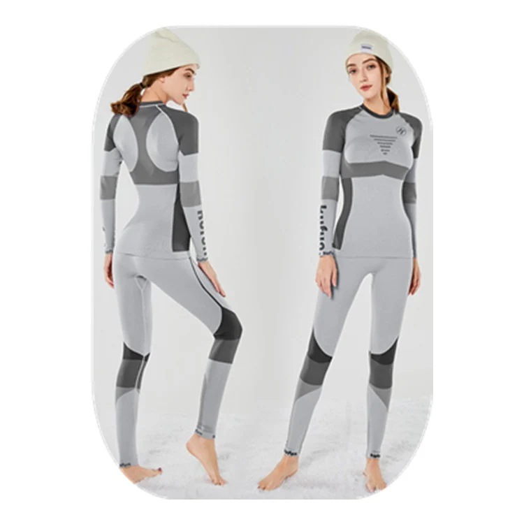 スノーウェア インナーシャツ 長袖 吸湿発熱 レディース インナーパンツ スキー スノボ 防寒 インナータイツ 上下セット