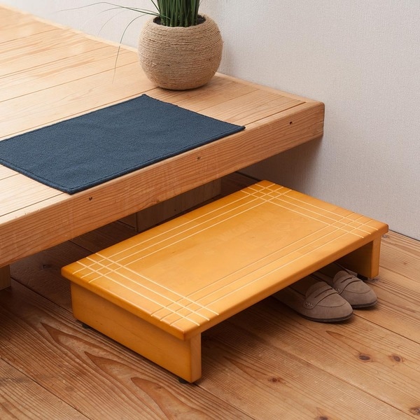 (3個セット)木製玄関踏み台(幅60cm)(ライトブラウン/茶) 木目(天然木)/ステップ/介護/玄関収納/北欧風/エントランス/アジャスター付き/完成品/NK-635