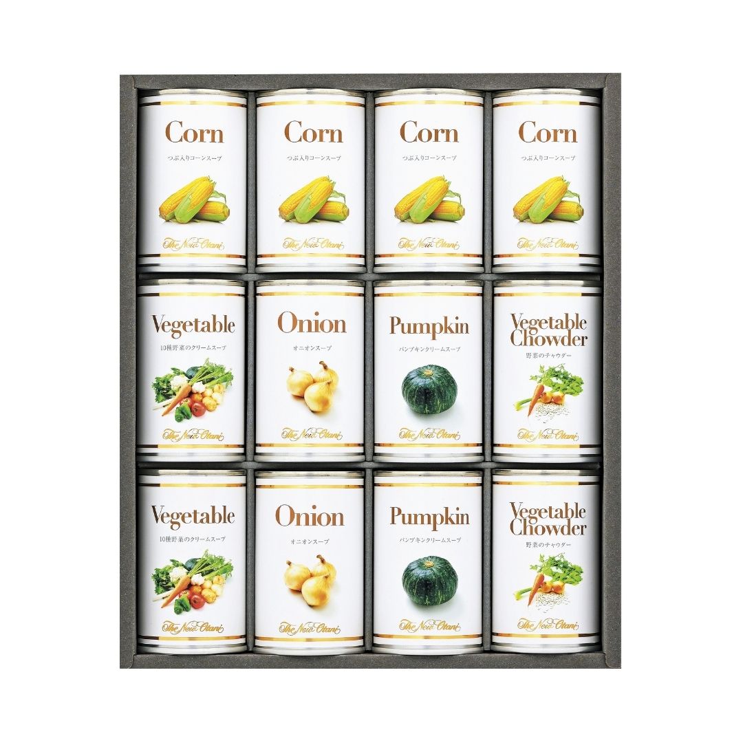 【ラッピング済】ホテルオークラ スープ缶詰5缶セット AJ-30 ギフト プレゼント 挨拶 お祝い 贈答用 1人暮らし 単身 非常食 保存食 災害 緊急