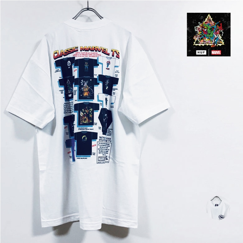 HUF ハフ AVENGERS アベンジャーズ コラボ GALACTIC TEES 半袖 Tシャツ メンズ 送料無料