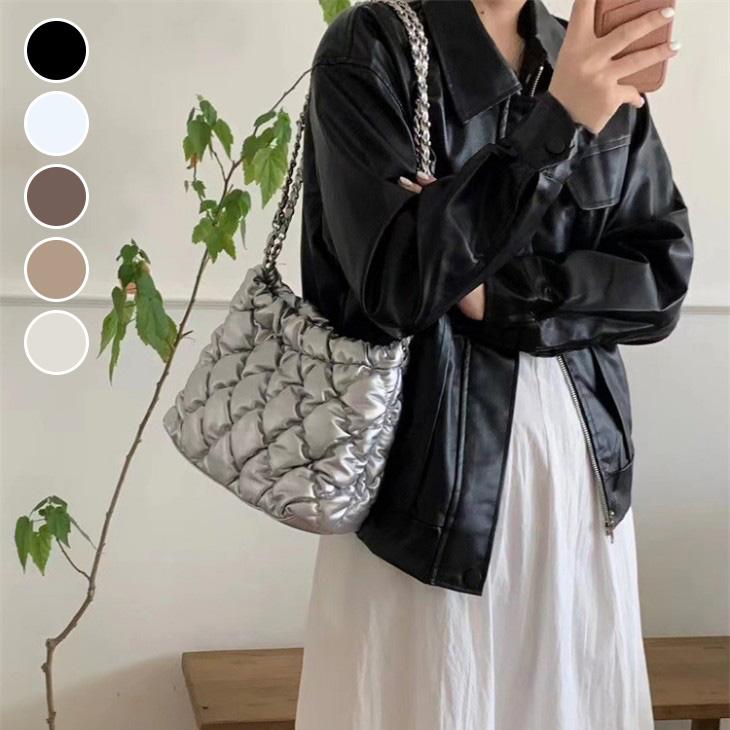【期間限定】スクエアバッグ キルティング チェーンショルダー 大人カジュアル お出かけ デート 2024秋冬新作【akb409-023】【予約販売：15-20日】宅込