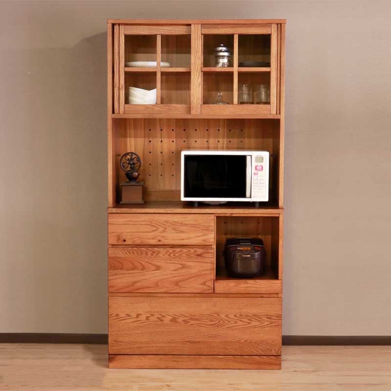 カップボード 90幅 おしゃれ 高級感 モダン 北欧 タイル調 食器棚 キッチン収納 キッチン キッチンボード 90 収納