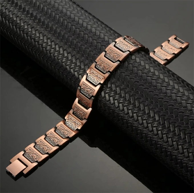 銅 純銅製ジュエリー 純銅磁気ブレスレット エネルギーマグネット付き 磁気ブレスレット ストレス解消 減量 痩身 健康エネルギー 高磁石 瞑想 ヨガ 磁気リング ネオジム磁石付き 長さ調節可能 電磁波