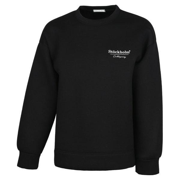 男性用ルーズフィットストックネオプレンマンツーマンTシャツ RB-TSA-Q009-ブラック