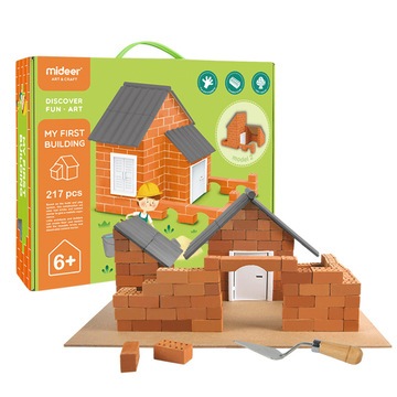 人気のMiDeer子供用diyシミュレーション建物の家レンガ造りの建物モデルで遊ぶ子供のおもちゃの石工3.4