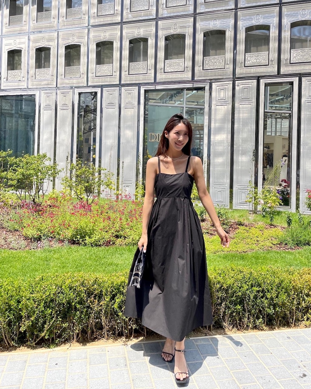 [ホットディール/バカンスルック/休暇ルック/女神ルック] ジャデン ピクニック ロング スリーブレス フレア ワンピース