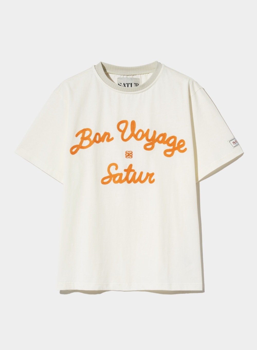 【SATUR】 SATUR LOGO VOYAGE T-SHIRTS : IVORY ORANGE