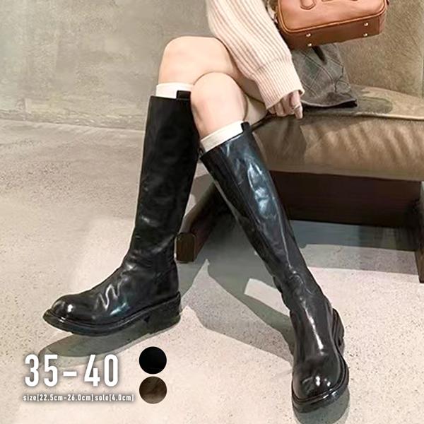 ロングブーツ ワッシャー加工 シワ加工ブラック ブラウン おしゃれ トレンド 上品 カジュアル / ワッシャー加工ロングブーツ 8,105円