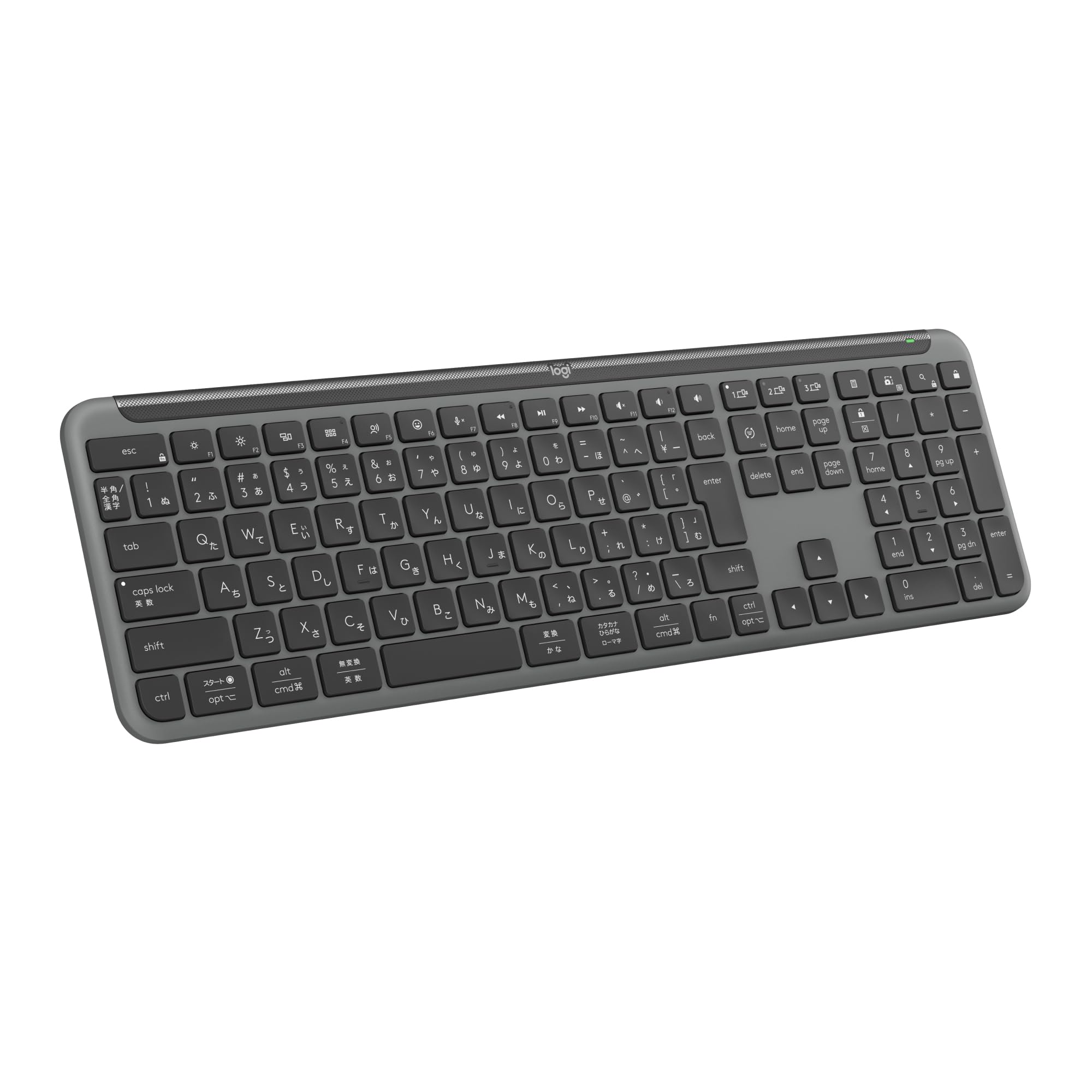 ロジクール SIGNATURE SLIM ワイヤレス キーボード K950GR 薄型 静かなタイピング Bluetooth Logi Bolt ワイヤレスキーボード テンキー 無線 Easy-Swit