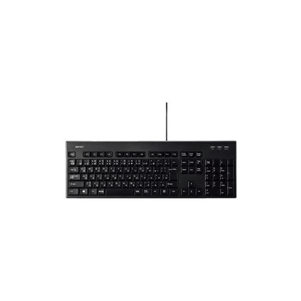 (まとめ)BUFFALO 有線フルキーボード 丸洗い 黒 BSKBU310BKZ(×3セット)