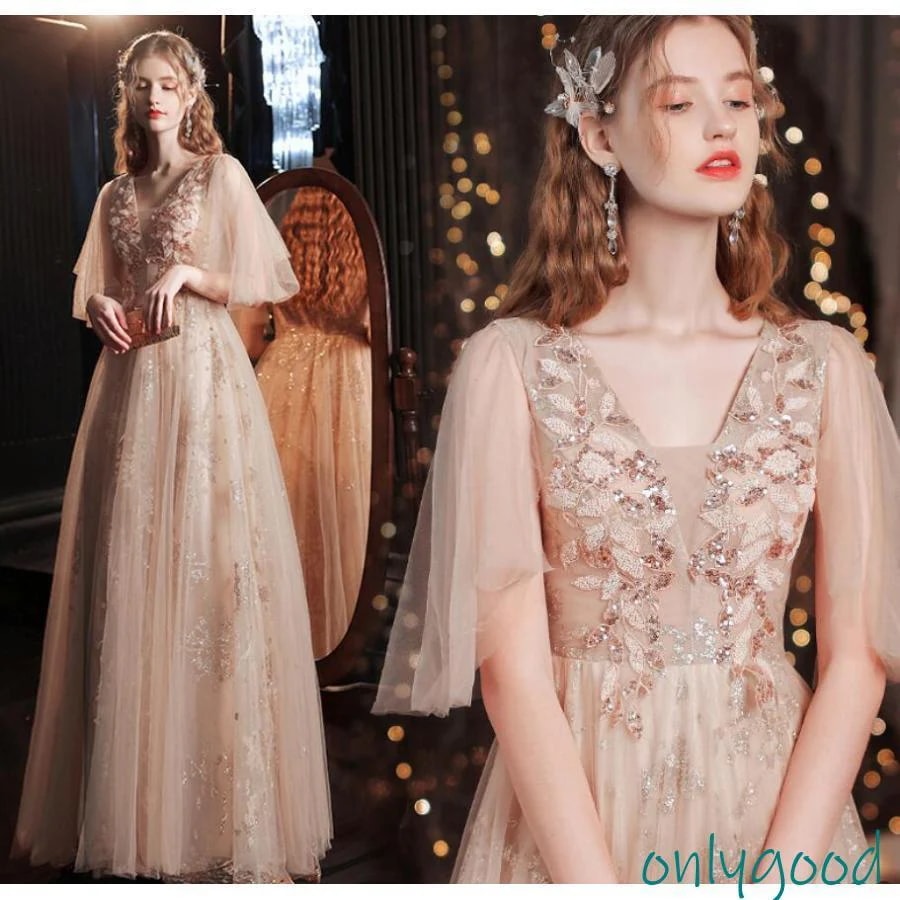 ロングドレス 演奏会用 パーティードレス 結婚式 ドレス ステージドレス 大人 ノ 発表会 コー 合唱衣装 マキシ丈 20代30代40代 大きい 成人式