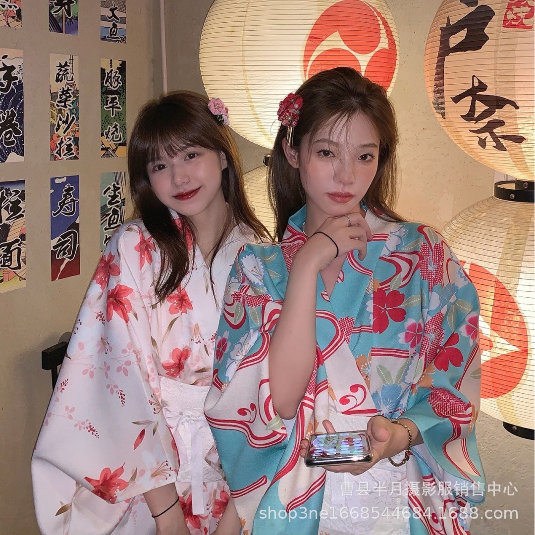 神明少女 和服改良 和風 学生 アート写真 伝統和服 ワンピース