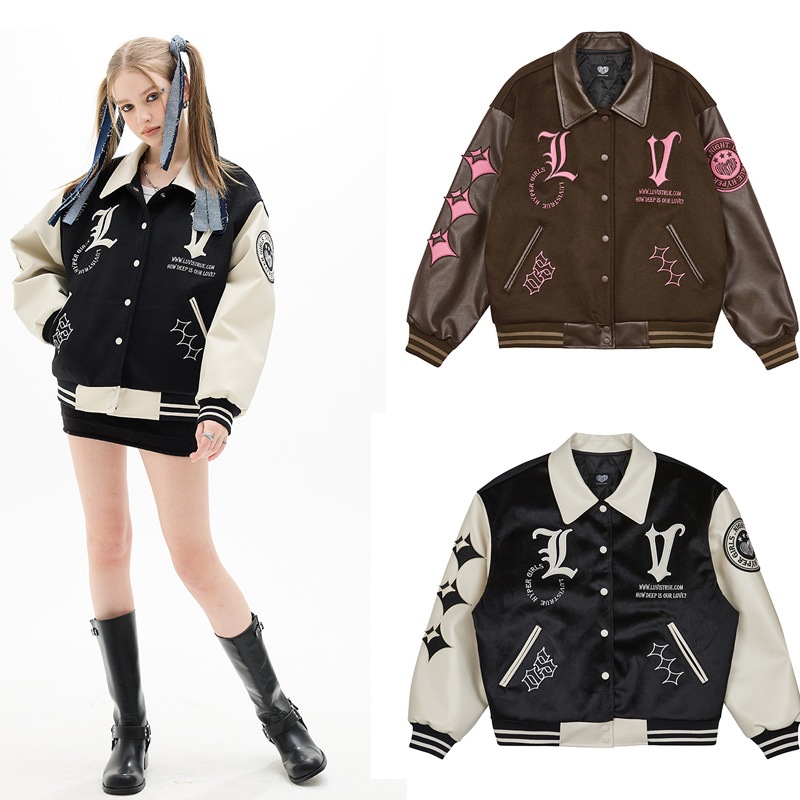 DN STADIUM JACKET/ BLACK / BROWN / DAY AND NIGHT COLLECTION