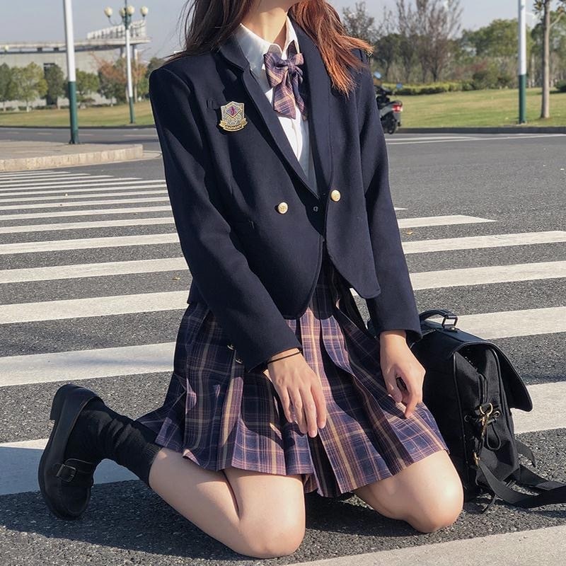 2024新作JK制服スーツ春秋スカート日系スーツ学院風ブレザーレディースフルセット