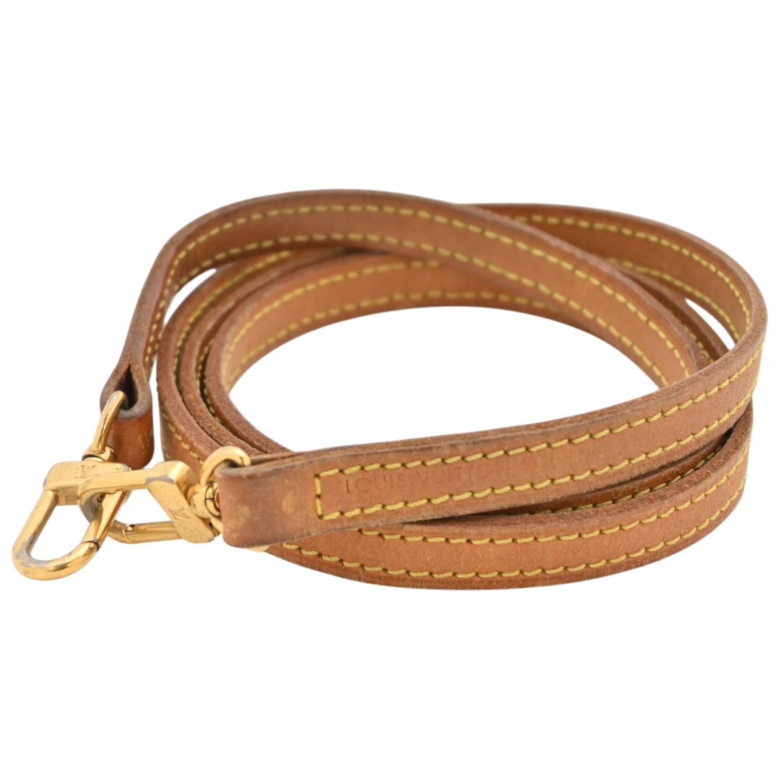 【中古】ルイヴィトン ヌメ革 ショルダーストラップ ゴールド金具 Bランク lv5717ff