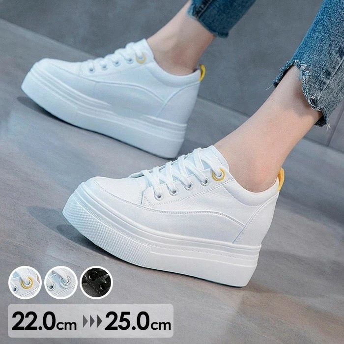 スニーカー 厚底 インヒール ウェッジヒール インソール スポーティ 小さいサイズ シューズ レディース 靴 美脚 可愛い 厚底スニーカー かわいい お洒落 おしゃれ カジュアル 歩