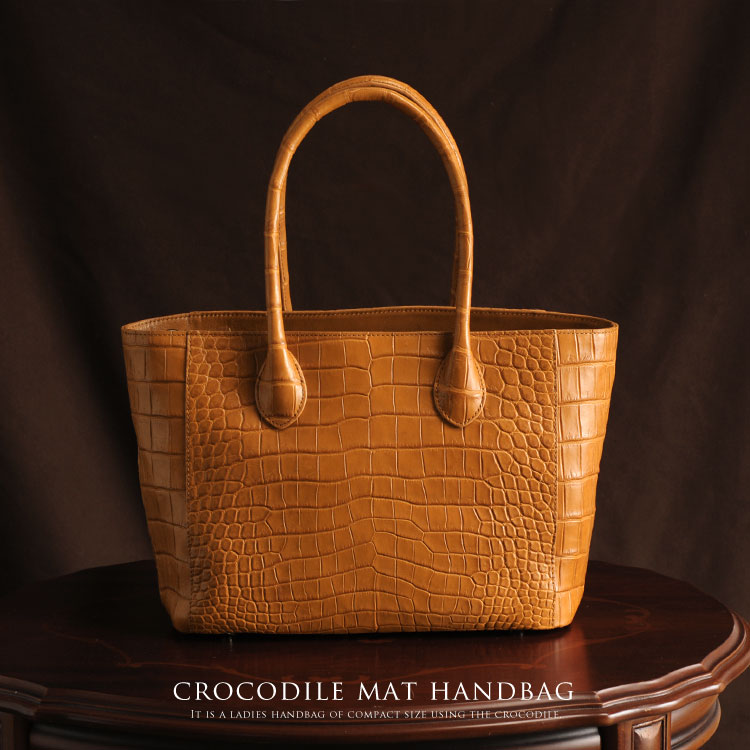 クロコダイルレザーハンドバッグマット加工