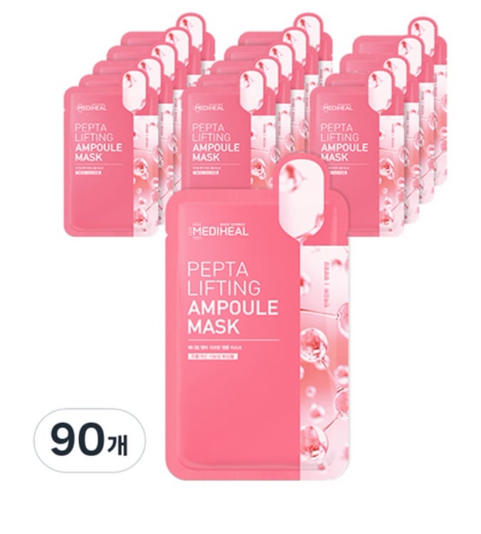 韓国大容量 ペプタ リフティング アンプル マスク 20ml1本入り90個フェイスマスクパック 大容量高濃縮肌の弾力強化ヒアルロン酸ペプチド成分肌の鎮静マスク90枚入り敏感肌用シートマスクフェイスパック