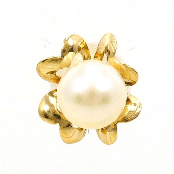 K18 18金 YG イエローゴールド ピアス(片耳) パール(真珠) ジュエリー 中古