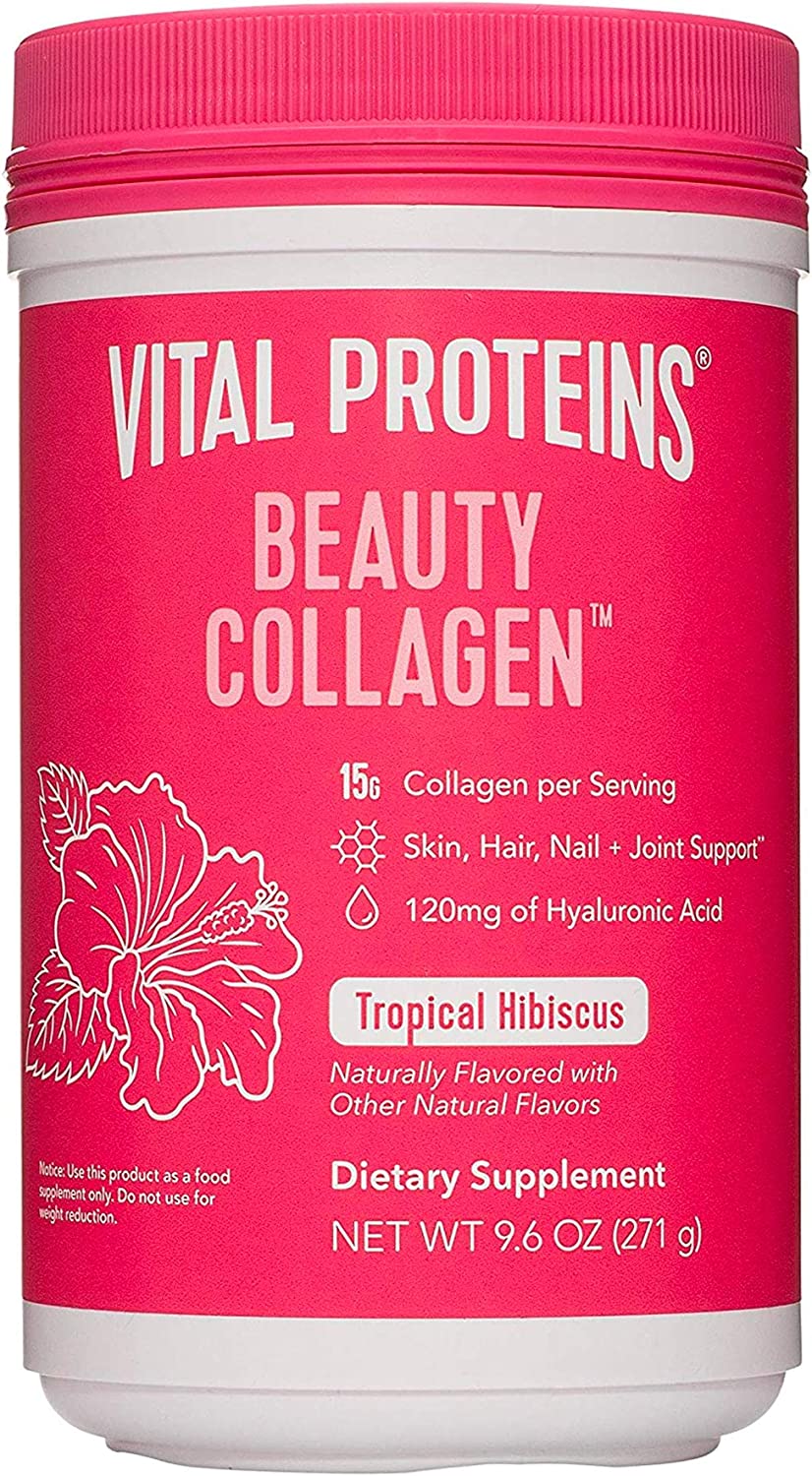 【Vital Proteins Beauty コラーゲン ペプチド パウダー サプリメント】女性用ヒアルロン酸 120mg - 1 回分あたり 15g のコラーゲン - 肌の弾力性と水分補給を強化