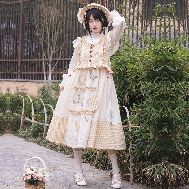 エレガント田園フェイクツーピース刺繍サンサマー 5,415円