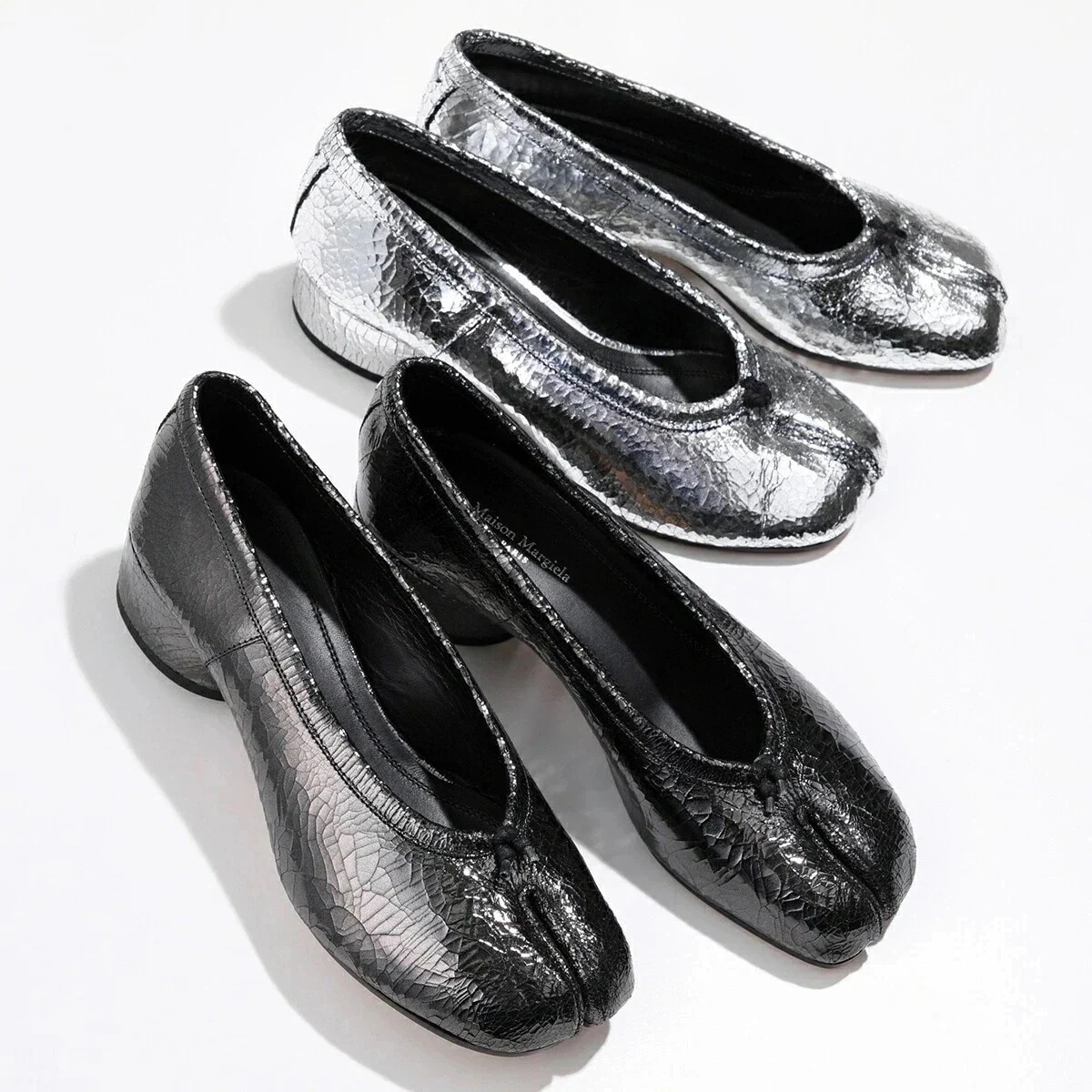 MAISON MARGIELA メゾンマルジェラ 22 パンプス タビ ブロークンミラー S58WZ0133 P5016 レディース フラット Tabi バレリ