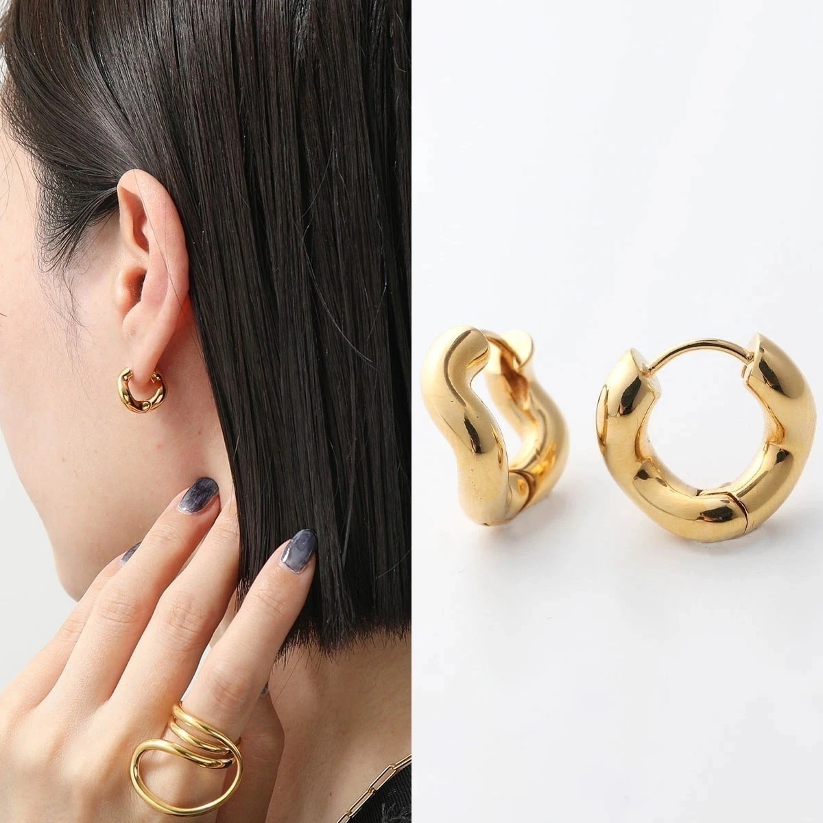 Charlotte Chesnais シャルロットシェネ ピアス BOUCLES DOREILLES PETIT WAVE 21BO104VER レディース フープピアス アクセサリー VERMEIL