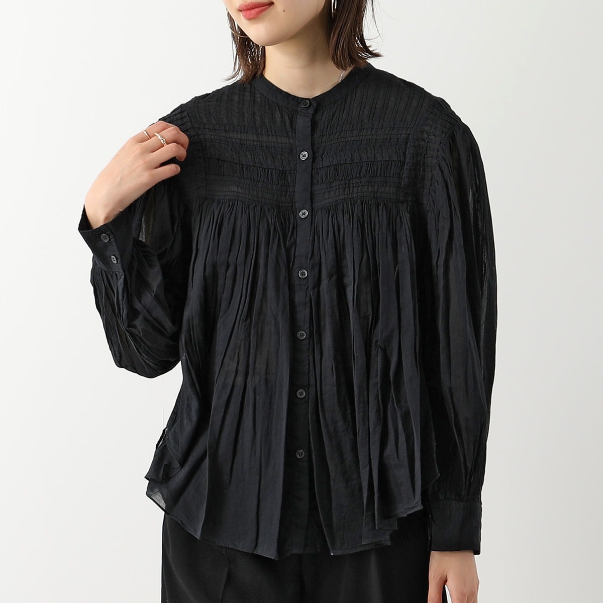 ISABEL MARANT イザベルマラン ブラウス PLALIA HT0002FC B3J04E レディース ロングスリーブ 無地 シャツ ギャザー コットン パフスリーブ カラー2色