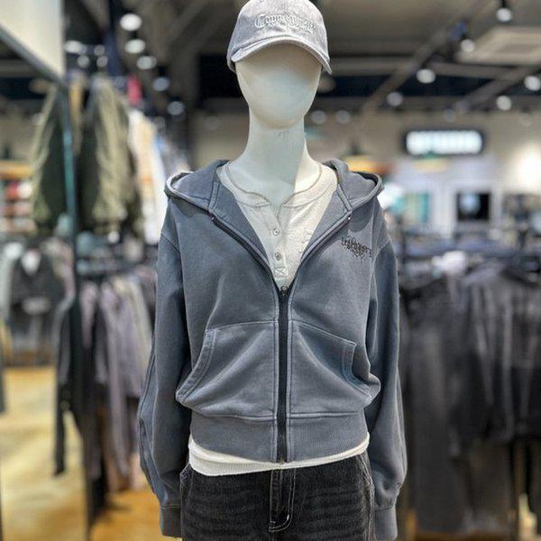 女性用ダイイングアートワークフード付きジップアップ_DG