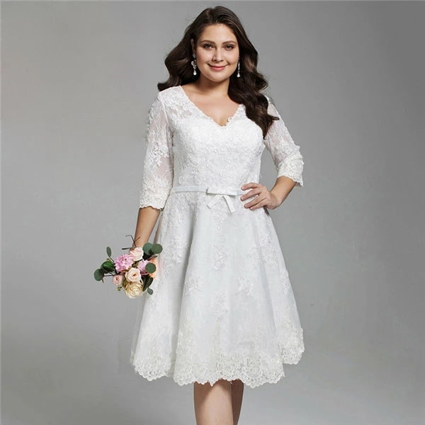 【サイズ有XL/2XL/3XL/4XL/5XL/6XL/7XL】花嫁 結婚式 ウェディングドレス パーティードレス 演奏会ドレス ミモレドレス 二次会 Vネット 大きいサイズ フォーマルドレス 披露宴