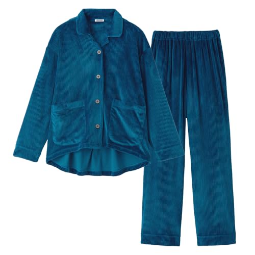 [グンゼ] ルームウェア UCHI-COLLE/ウチコレ あったかパジャマ 背中冷え防止 大きめポケット 部屋着 AUW903 レディース ネ－ビ－ L