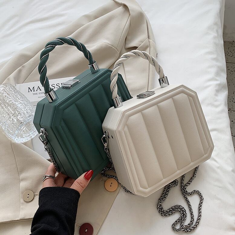 7color レディース ショルダーバッグ ハンドバッグ 2WAY PUレザー 多角形 ロープ 4,815円