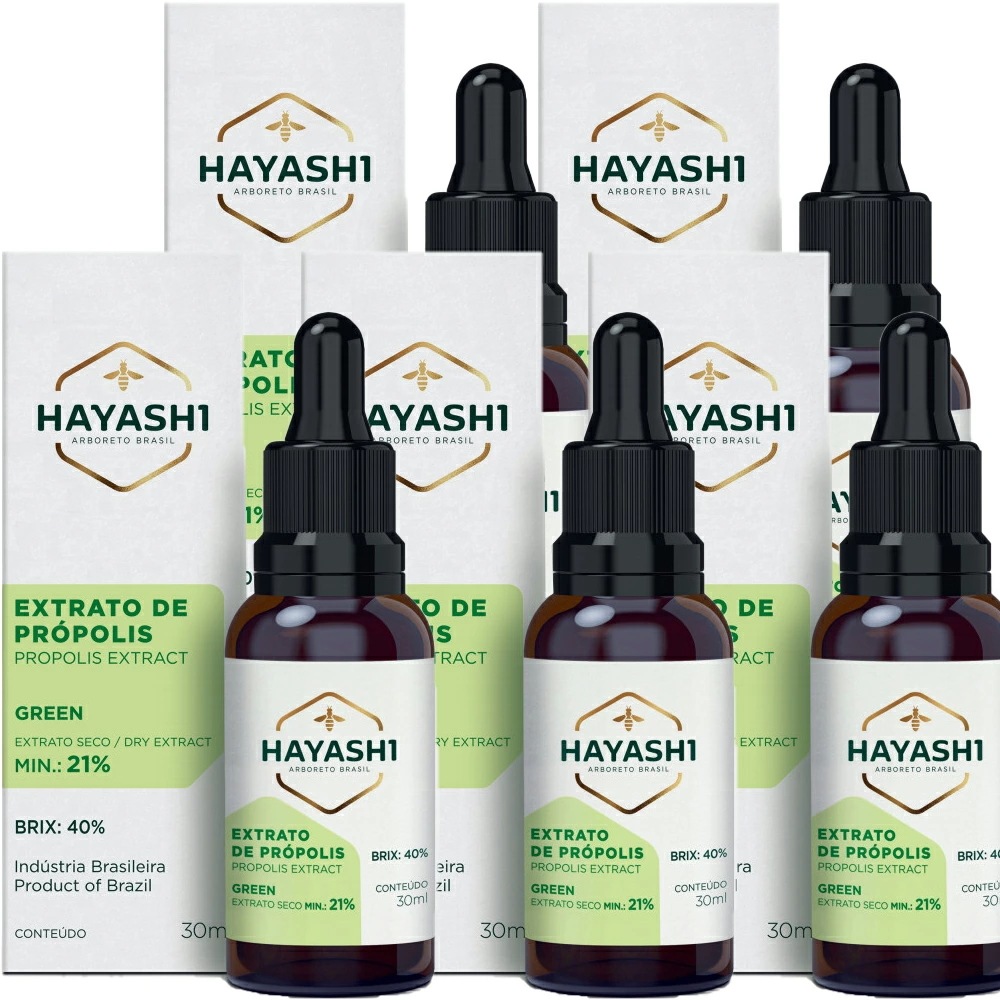 HAYASHI(林) プロポリスエキス 30ml (白箱) 5本セット 抗菌 天然の抗菌物質 免疫 グリーンプロポリス エキス 液体 サプリメント サプリ ブラジル産 高濃度 健康食品 喉 免活
