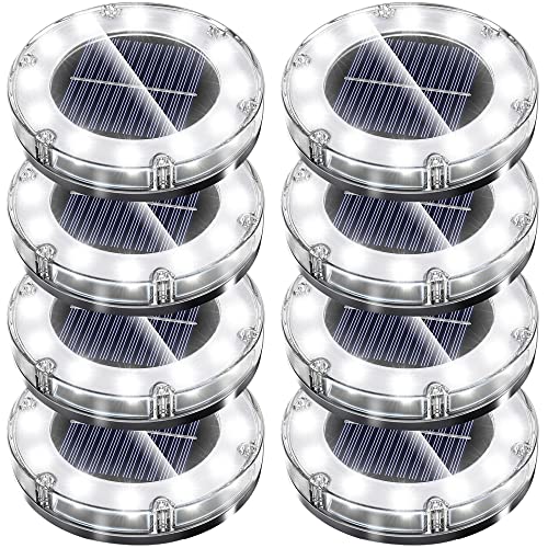 NFESOLAR LEDガーデンライト ソーラーライト 防水600mAh 光センサー おしゃれ 屋外 庭 ライトアップ 外構 エントランス 置き型 埋め込み式 ホワイト(8個セット)