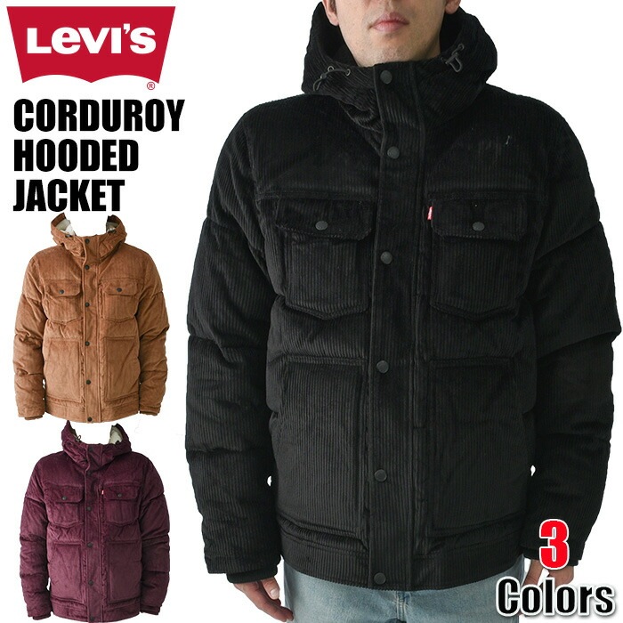 リーバイス メンズ LEVIS ジャケット コーデュロイジャケット コーデュロイ中綿ジャケット CORDUROY HOODED JACKET LEVI S 大きいサイズ ブランド ファッション ブラッ