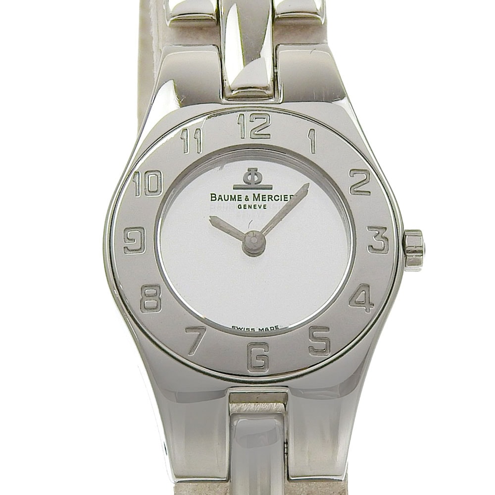 Baume & Mercier ボーム＆メルシェ リネア MV045204 腕時計 ステンレススチール クオーツ アナログ表示 レディース シルバー文字盤 中古品