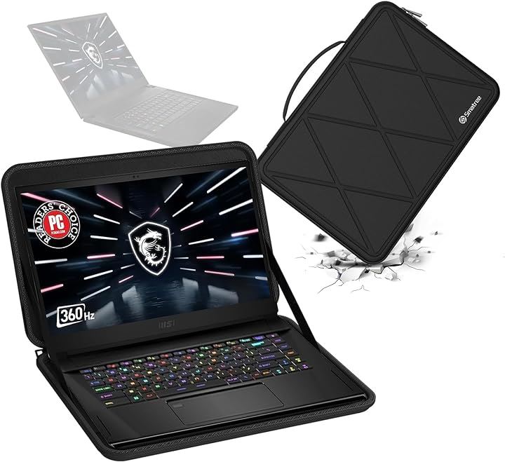 ハードEVA保護スリーブケース 15.6インチ MSI Stealth GS66/GS66 Series ラップトップ用( Black, For MSI 15.6インチ（M88）)