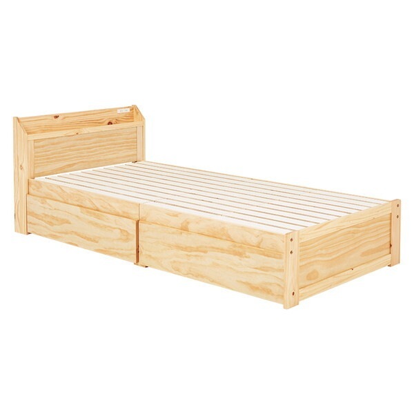 MB-5163S-NA 引出し付シングルベッド(プレーンナチュラル)