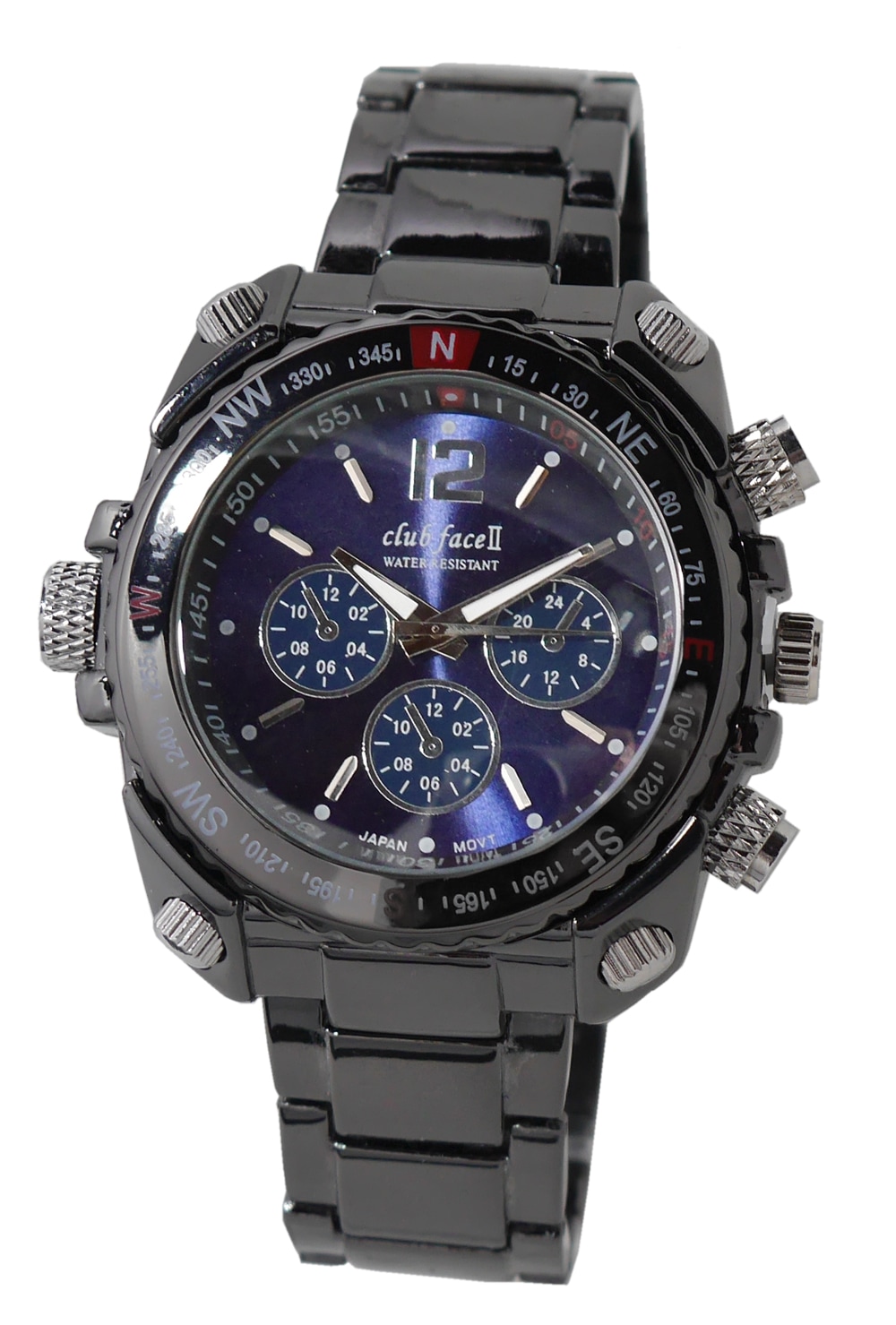8月入荷club face　black メンズ　メタル　腕時計CF-1060ブルー